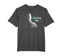 Breaking Bad Walter White with Logo Camiseta, Hombre Tallas Grandes, Jaspeado Oscuro, 5X Alto