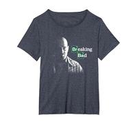 Breaking Bad Walter White with Logo Camiseta, Mujer Tallas Grandes, Azul Jaspeado, 5XL Grande