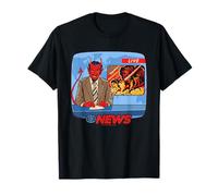 Breaking News Satan Occult Retro Vintage Funny Adult Humor Camiseta
