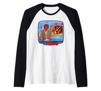 Breaking News Satan Occult Retro Vintage Funny Adult Humor Camiseta Manga Raglan
