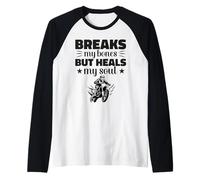 Breaks My Bones - Motocicleta Divertida para Hombre Camiseta Manga Raglan