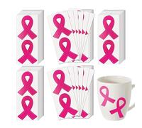Breast Awareness Stickers, Pink Ribbon Stickers, Support Women Stickers, Awareness Ribbon Sticker for Charity Events, Lectures, Laptops, or Personal Use (100 Pieces)