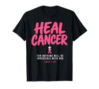 Breast Cancer Awareness Month He Can Heal Christian God Camiseta