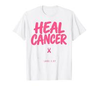 Breast Cancer Awareness Month He Can Heal Christian God Camiseta gráfica económica, Hombre, Blanco, S