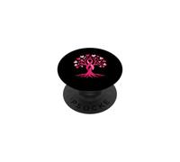 Breast Cancer Awareness Pink Ribbon Tree Support PopSockets PopGrip Adhesivo