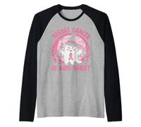 Breast Cancer Is Boo Sheet Camiseta Manga Raglan