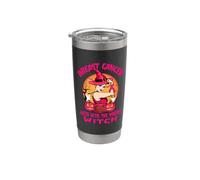 Breast Cancer Mess With The Wrong Witch Halloween Ribbon Vaso térmico de acero inoxidable de doble pared