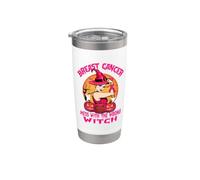 Breast Cancer Mess With The Wrong Witch Halloween Ribbon Vaso térmico de acero inoxidable de doble pared