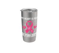 Breast Cancer Support Gifts Breast Cancer Awareness Women Vaso térmico de acero inoxidable de doble pared