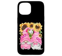 Breast Cancer Survivor GNOME For Grandparents Cute Sunflower Carcasa para iPhone 15