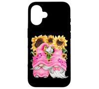 Breast Cancer Survivor GNOME For Grandparents Cute Sunflower Carcasa para iPhone 16