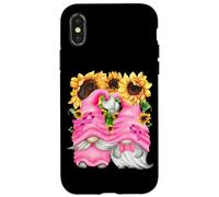 Breast Cancer Survivor GNOME For Grandparents Cute Sunflower Carcasa para iPhone X/XS