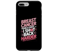 Breast Cancer Took A Shot I Shot Back Harder Funny Awareness Carcasa para iPhone 7 Plus/8 Plus