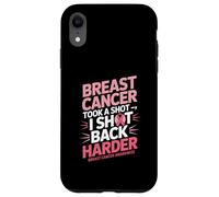 Breast Cancer Took A Shot I Shot Back Harder Funny Awareness Carcasa para iPhone XR