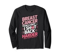Breast Cancer Took A Shot I Shot Back Harder Funny Awareness Manga Larga