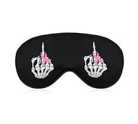 Breast FCK Cancer Skeleton Dedo medio Cinta Antifaz para dormir Blackout Night Blindfold con correa ajustable para hombres Mujeres Travel Yoga Nap
