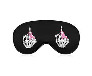 Breast FCK Cancer Skeleton Dedo medio Cinta Antifaz para dormir Blackout Night Blindfold con correa ajustable para hombres Mujeres Travel Yoga Nap
