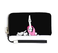 Breast FCK - Cartera de mano larga con correa para la muñeca, diseño de esqueleto de cáncer y dedo medio, monedero delgado para hombres y mujeres, Estilo:, 20.0*10.5cm, MHXYZHW