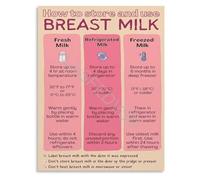 Breast Milk Storage Guide Poster Expressed Breast Milk EBM Chart Lactation Educational Reference Wall Art for New Moms(Unframed,16x24inch(40x60cm))