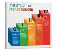 Breast Staging System Poster Tumor Size Lymph Node Involvement Visual Aid Wall Decor for Nurse Station(Framed,08x12inch(20x30cm))
