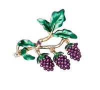 Breastpin Boutonniere Pins Women Rhinestone Fruit Alloy Brooch Purple