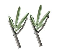 Breastpin Set 2pcs Green Bamboo Leaves Brooch for Chic Outfits Friends