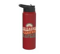 Breath Manifest Repeat Yoga Manifesting Affirmation Stainless Steel Insulated Water Bottle