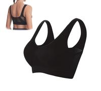 Breathable Cool Liftup Air Bra, Kulken Bra, Comfortable Anti-Sagging Breasts Bra, Wireless Mesh Sport Bras for Women (Black,XL)