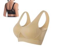 Breathable Cool Liftup Air Bra, Kulken Bra, Comfortable Anti-Sagging Breasts Bra, Wireless Mesh Sport Bras for Women (Skin,L)