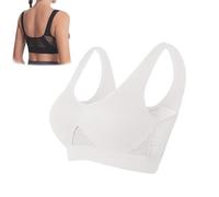 Breathable Cool Liftup Air Bra, Kulken Bra, Comfortable Anti-Sagging Breasts Bra, Wireless Mesh Sport Bras for Women (White,XXL)