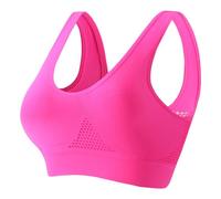Breathable Cool Liftup Air Bra, Wireless Plus Size Sports with Mesh Support, Breathable Anti-Sagging for Women (Rose Red,3XL)
