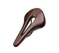 Breathable Hollow PU Leather Bicycle Saddle, Soft Comfortable One-Piece Cushion for MTB & Road Bikes/340(Brown)