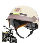 Breathable Lightweight Summer Motorcycle Half Helmet | High- ABS Shell with Liner | Anti-Crash Ventilated Open-Face Head Protection | Unisex Adult Scooter Riding Safety Cap