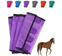 Breathable Mesh Horse Flyproof Leggings, 2025 New Bites Proof Horse Fly Boots Set of 4, Mesh Horse Fly Boots Set of 4, Loose-Fitting Horses Fly Leggings Breathable (Purple)
