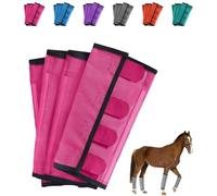 Breathable Mesh Horse Flyproof Leggings, 2025 New Bites Proof Horse Fly Boots Set of 4, Mesh Horse Fly Boots Set of 4, Loose-Fitting Horses Fly Leggings Breathable, for Adjustable and Universa (Pink)