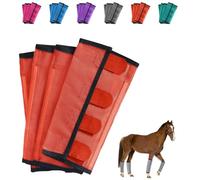 Breathable Mesh Horse Flyproof Leggings, 2025 New Bites Proof Horse Fly Boots Set of 4, Mesh Horse Fly Boots Set of 4, Loose-Fitting Horses Fly Leggings Breathable (Orange)