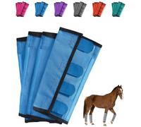 Breathable Mesh Horse Flyproof Leggings, 2025 New Bites Proof Horse Fly Boots Set of 4, Mesh Horse Fly Boots Set of 4, Loose-Fitting Horses Fly Leggings Breathable, for Adjustable and Universa (Blue)