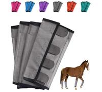 Breathable Mesh Horse Flyproof Leggings, 2025 New Bites Proof Horse Fly Boots Set of 4, Mesh Horse Fly Boots Set of 4, Loose-Fitting Horses Fly Leggings Breathable, for Adjustable and Universa (Gray)