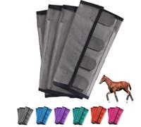 Breathable Mesh Horse Flyproof Leggings, Bites Proof Horse Fly Boots Set of 4, Shoofly Boots Set for Horses with Lightweight Mesh for Adjustable and Universal (Grey)