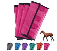 Breathable Mesh Horse Flyproof Leggings, Bites Proof Horse Fly Boots Set of 4, Shoofly Boots Set for Horses with Lightweight Mesh for Adjustable and Universal (Pink)