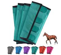 Breathable Mesh Horse Flyproof Leggings, Bites Proof Horse Fly Boots Set of 4, Shoofly Boots Set for Horses with Lightweight Mesh for Adjustable and Universal (Green)