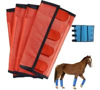Breathable Mesh Horse Flyproof Leggings,Fly boots for horses set of 4,Tear-Resistant Bites Proof Horse Fly Boots,Adjustable Leg Wraps for Preventing Flies Mosquitoes Bite (orange)