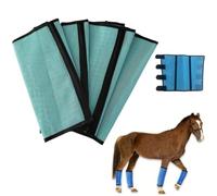 Breathable Mesh Horse Flyproof Leggings,Fly boots for horses set of 4,Tear-Resistant Bites Proof Horse Fly Boots,Adjustable Leg Wraps for Preventing Flies Mosquitoes Bite (light blue)