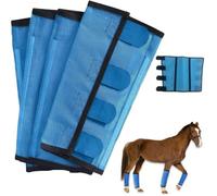 Breathable Mesh Horse Flyproof Leggings,Fly boots for horses set of 4,Tear-Resistant Bites Proof Horse Fly Boots,Adjustable Leg Wraps for Preventing Flies Mosquitoes Bite (blue)