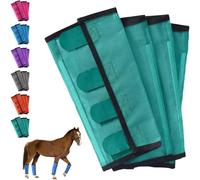 Breathable Mesh Horse Flyproof Leggings, Horse Fly Boots, Fly Boots for Horses Set of 4, Stay-On Comfortable Tear-Resistant Leg Guards for Adjustable and Universals (Gray)