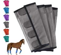 Breathable Mesh Horse Flyproof Leggings, Horse Fly Boots, Fly Boots for Horses Set of 4, Stay-On Comfortable Tear-Resistant Leg Guards for Adjustable and Universals (Green)
