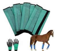 Breathable Mesh Horse Flyproof Leggings,Loose-Fitting Fly Boots for Horses Set of 4,Horses Protective Gear Legging Leg Non Slip Bandages,Equine Boot for Reduces Stomping
