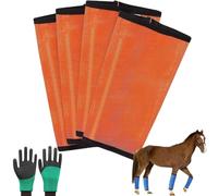 Breathable Mesh Horse Flyproof Leggings,Loose-Fitting Fly Boots for Horses Set of 4,Horses Protective Gear Legging Leg Non Slip Bandages,Equine Boot for Reduces Stomping
