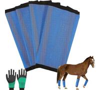 Breathable Mesh Horse Flyproof Leggings,Loose-Fitting Fly Boots for Horses Set of 4,Horses Protective Gear Legging Leg Non Slip Bandages,Equine Boot for Reduces Stomping