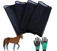 Breathable Mesh Horse Flyproof Leggings,Loose-Fitting Fly Boots for Horses Set of 4,Horses Protective Gear Legging Leg Non Slip Bandages,Equine Boot for Reduces Stomping